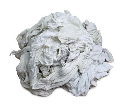 Pro-Clean Basics Recycled and Reclaimed Cleaning T-Shirt Cloth Rags, Lint-Free, 100% Cotton, White, 800 lb.
