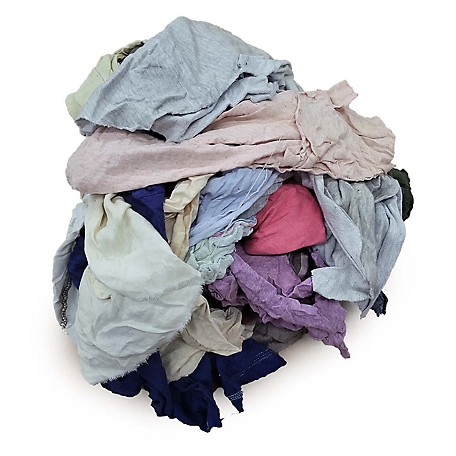 Pro-Clean Basics Recycled Cleaning T-Shirt Cloth Rags, Lint-Free, 100% Cotton, 800 lb.