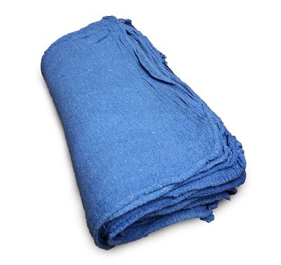Pro-Clean Basics Premium Heavy-Duty Commercial-Grade Reusable Cotton Cleaning Shop Towels, Blue, 850 lb.