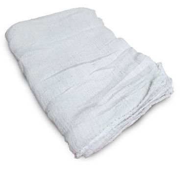 Pro-Clean Basics Premium Heavy-Duty Commercial-Grade Reusable Cotton Cleaning Shop Towels, White, 16 lb.