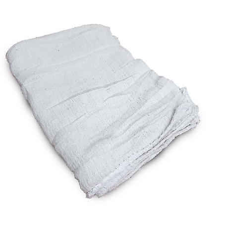 Pro-Clean Basics Premium Heavy-Duty Reusable Cleaning Shop Towels, Commercial Grade, 100% Cotton, 10 in. x 12 in., White, 51 lb.