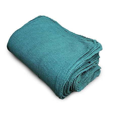 Pro-Clean Basics Premium Heavy-Duty Reusable Cleaning Shop Towels, Commercial Grade, 100% Cotton, 10 in. x 12 in., Green, 16 lb.