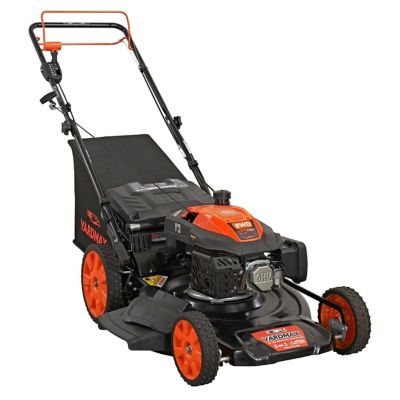 YARDMAX 22 in. 201cc Gas-Powered SELECT PACE 6-Speed CVT RWD High-Wheel 3-in-1 Self-Propelled Push Lawn Mower Cut great self propelled work great only little fault so well made mower is a little heavy love it so far