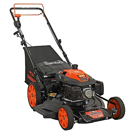 YARDMAX 22 in. 201cc Gas-Powered SELECT PACE 6-Speed CVT RWD High-Wheel 3-in-1 Self-Propelled Push Lawn Mower