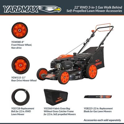 Image showing  22 in. 201cc Gas-Powered SELECT PACE 6-Speed CVT RWD High-Wheel 3-in-1 Self-Propelled Push Lawn Mower
