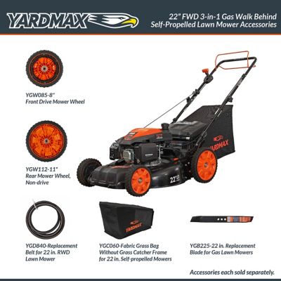 Image showing  22 in. 201cc Gas-Powered SELECT PACE 6-Speed CVT FWD High-Wheel 3-in-1 Self-Propelled Push Lawn Mower