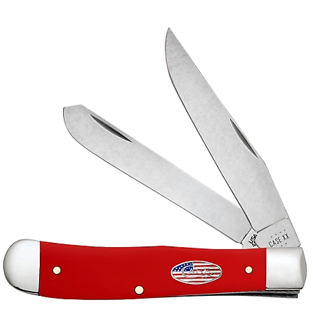 Case Cutlery 3.24 in. and 3.27 in. American Workman Synthetic CS Trapper Knife, Red