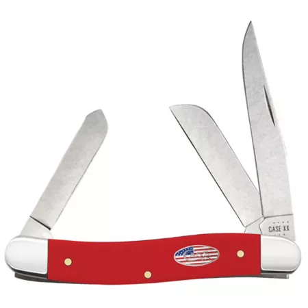 Case Cutlery 2.57" 1.88" and 1.71" American Workman Synthetic CS Medium Stockman Knife Red Knives