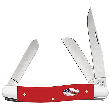 Case Cutlery 2.57 in., 1.88 in. and 1.71 in. American Workman Synthetic CS Medium Stockman Knife, Red