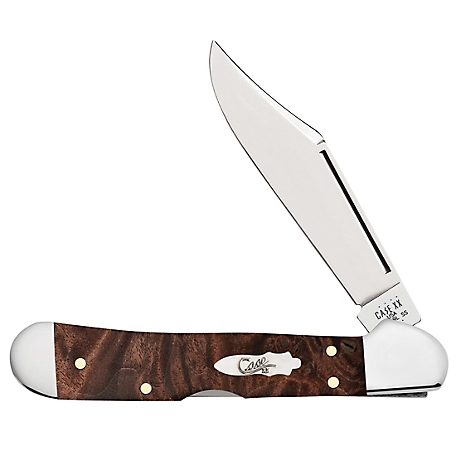 Case Cutlery 2.72 in. Maple Burl Wood Mini CopperLock Knife, Brown