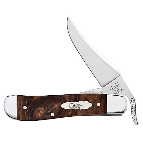 Case Cutlery 2.7 in. Maple Burl Wood RussLock Knife, Brown