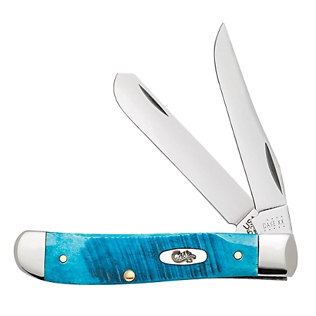 Case Cutlery 2.7 in. and 2.8 in. Bone Mini Trapper Knife, Caribbean Blue
