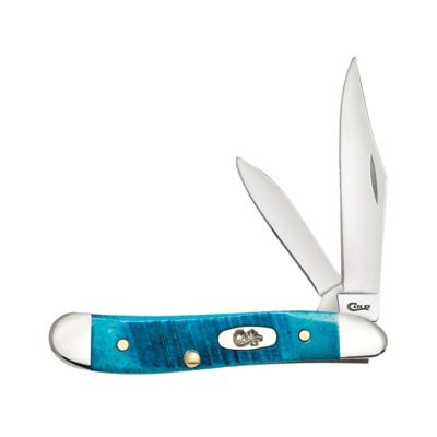 Case Cutlery 2.1 in. and 1.53 in. Bone Peanut Knife, Caribbean Blue