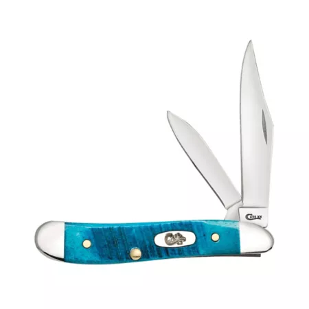 Case Cutlery 2.1" and 1.53" Bone Peanut Knife Caribbean Blue Knives