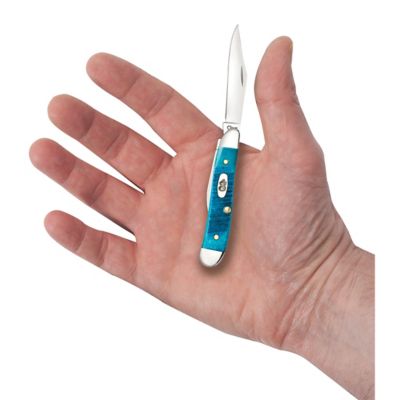 Image showing  2.1 in. and 1.53 in. Bone Peanut Knife, Caribbean Blue