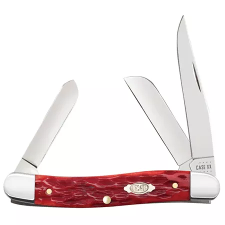 Case Cutlery 2.57" 1.88" and 1.7" Medium CS Bone Stockman Knife Dark Red Knives