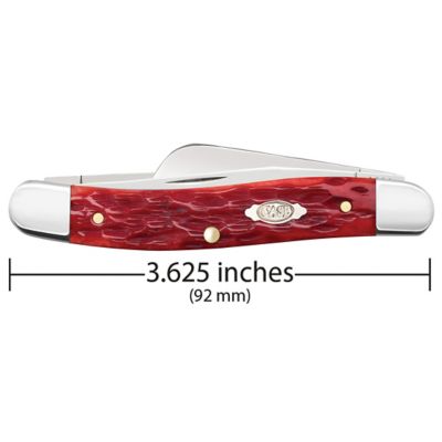 Image showing  2.57 in., 1.88 in. and 1.7 in. Bone CS Medium Stockman Knife, Dark Red