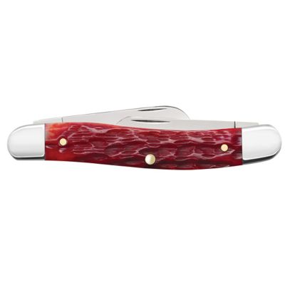 Image showing  2.57 in., 1.88 in. and 1.7 in. Bone CS Medium Stockman Knife, Dark Red