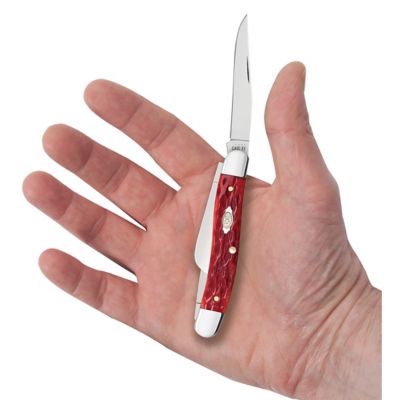 Image showing  2.57 in., 1.88 in. and 1.7 in. Bone CS Medium Stockman Knife, Dark Red