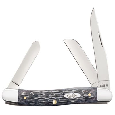 Case Cutlery 2.57 in., 1.88 in. and 1.7 in. Pocket Worn Bone CS Medium Stockman Knife, Gray