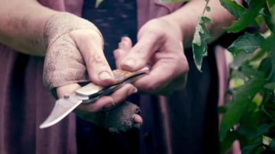 Image showing  4.13 in. Lightweight Synthetic Ridgeback Hunter Knife, Grand Forest Camo