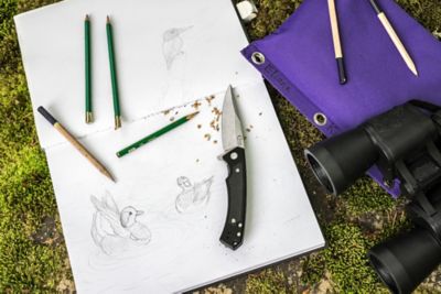 Image showing  3.4 in. Black Anodized Aluminum Knife with Black G-10 Inlay Marilla