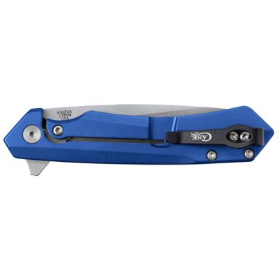 Image showing  3.4 in. Aluminum Kinzua Knife with Tanto Blade, Blue
