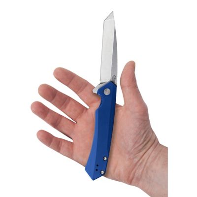 Image showing  3.4 in. Aluminum Kinzua Knife with Tanto Blade, Blue