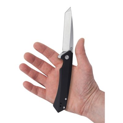 Image showing  3.4 in. Aluminum Kinzua Knife with Tanto Blade, Black