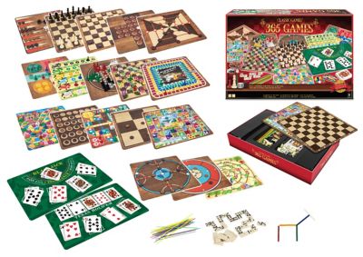 Ambassador 365 Classic Games with 10 Double-Sided Playing Boards, 2+ Players, For Ages 6+