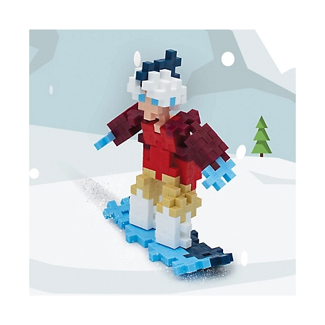 Plus-Plus Mini Building Toy Snowboarder, Travel-Friendly, For Ages 5+, 70 pc.