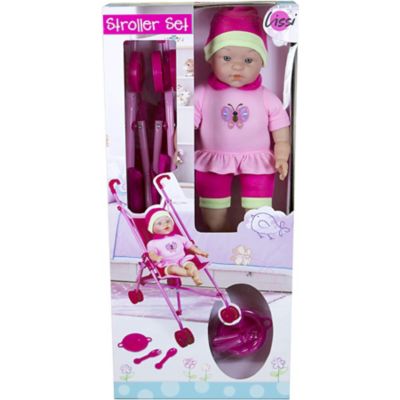Image showing  Doll Umbrella Stroller Set with 16 in. Baby Doll