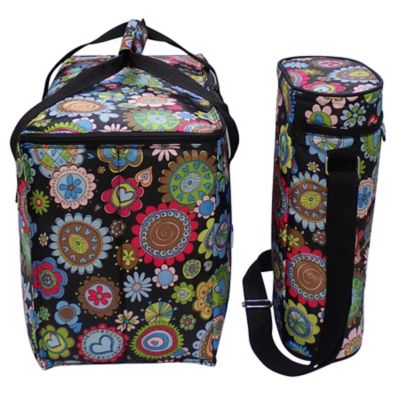 Image showing  30-Can Floral Print Wine Tote and Soft-Sided Cooler Set