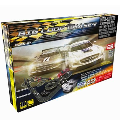 Golden Bright Big Loop Chaser Electric-Powered Toy Road Racing Set, Includes 2 Mercedes Benz SLS AMG GT3 Racing Cars
