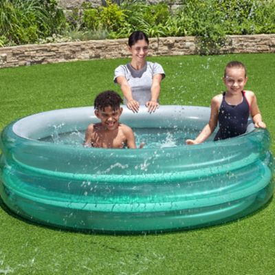 Image showing  H2OGO! Big Metallic 3-Ring Inflatable Pool