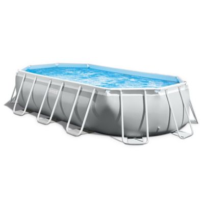 Intex 16 ft. 6 in. x 9 ft. x 48 in. Prism Frame Oval Pool Set, 26795EH