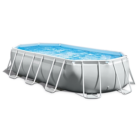 Intex 16 ft. 6 in. x 9 ft. x 48 in. Prism Frame Oval Pool Set, 26795EH