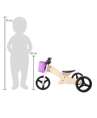 Image showing  Unisex Small Foot Wooden Toys 2-in-1 Training Balance Bike/Trike, Pink, for Ages 12+ Months