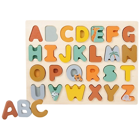 Legler Small Foot Wooden Toys Safari-Themed ABCs Letter Puzzle, For Ages 12 Months+