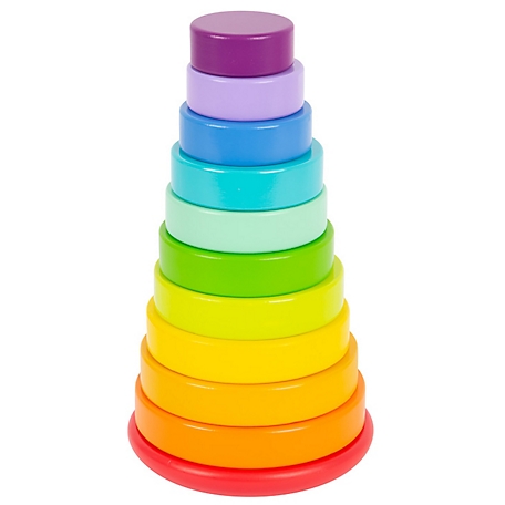 Legler Small Foot Wooden Toys Large Stacking Rainbow Tower, For Ages 12+ Months