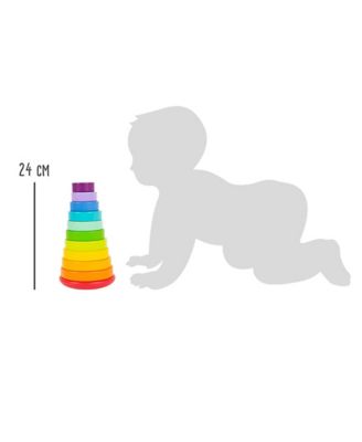 Image showing  Small Foot Wooden Toys Large Stacking Rainbow Tower
