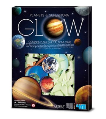 4M Glow-in-the-Dark Planets and Supernova Stars Wall and Ceiling Stick-On Set, 10.75 in. x 8.5 in., 109 pc.