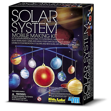 4M KidzLabs Glow-in-the-Dark Solar System Mobile Making Kit