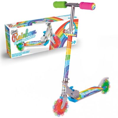 Image showing 6 th Ozbozz Rainbow Foldable Scooter with Light-Up Wheels, For Ages 5+