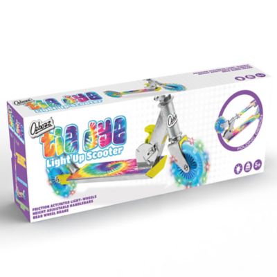 Image showing  Tie Dye Foldable Scooter with Light-Up Wheels, For Ages 5+