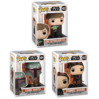 Image showing  POP! Star Wars Mandalorian Vinyl Figure Collector's Set, Includes Marshal, Fennec Shand and Luke with Child