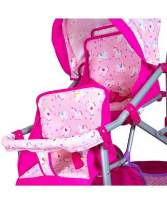 Image showing  Colorful Twin Baby Doll Pram