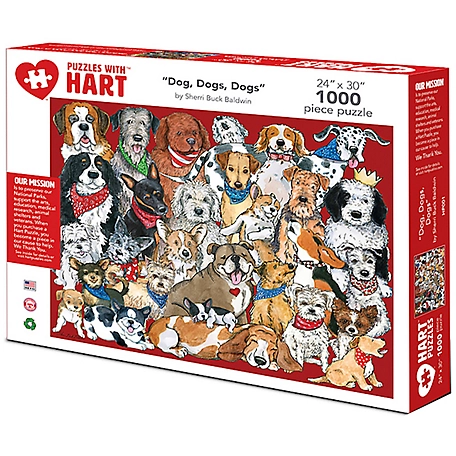 Hart Puzzles 1,000 pc. Dogs by Sherri Buck Baldwin Jigsaw Puzzle, 24 in. x 30 in.