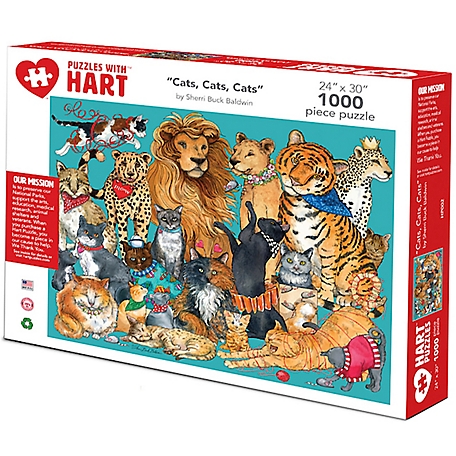 Hart Puzzles 1,000 pc. Cats by Sherri Buck Baldwin Jigsaw Puzzle, 24 in. x 30 in.