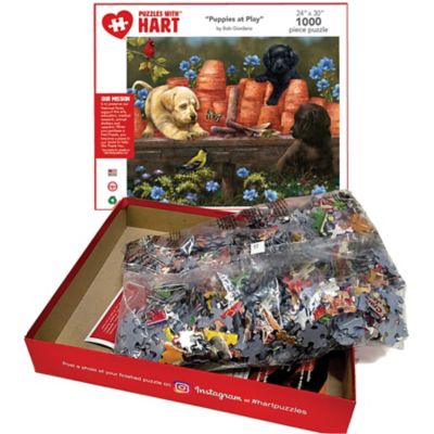 Image showing  1,000 pc. Puppies at Play by Bob Giordano Jigsaw Puzzle, 24 in. x 30 in.
